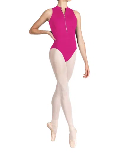 Bloch Mirella Miami Zip Front Leotard In Electric Pink
