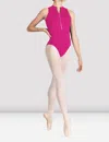 Bloch Mirella Miami Zip Front Leotard In Electric Pink In Multi