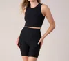 Bloch Ribbed Scoop Crop Tank Top In Ebony In Grey