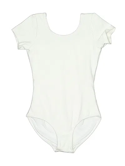Pre-owned Bloch Kids' Short Sleeve Onesie In White