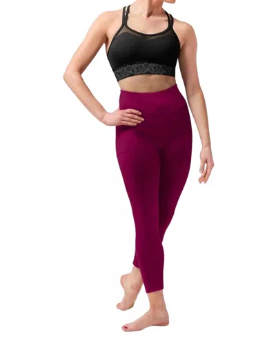 Bloch Tasha Paneled Leggings In Cherry In Pink