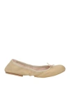 Bloch Woman Ballet Flats Sand Size 10 Leather In Beige
