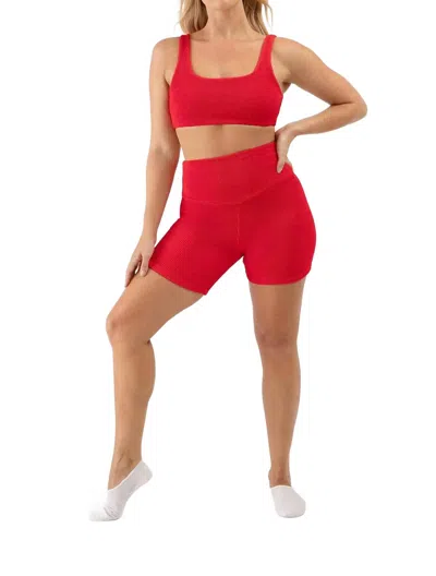 Bloch Women's High Waisted 5" Biker Shorts In Crimson In Red