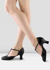 Bloch Women's Leather Split Flex Character Shoe In Black In Black