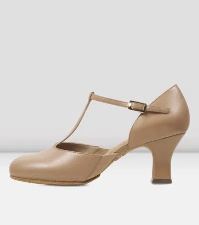 Bloch Women's Leather Split Flex Character Shoe In Tan In Multi