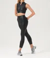 Bloch Zola Zip Front Leather Look Crop Top In Black In Black