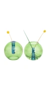 Block Design Medium Bubble Vase In 绿色 & 蓝色