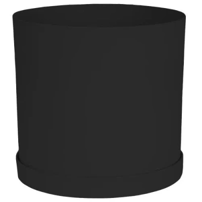 Bloem 10 Inch Mathers Round Planter With Saucer Tray, Black