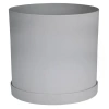 Bloem 12 Inch Mathers Round Planter With Saucer Tray In Gray