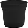 Bloem 12 Inch Saturn Round Planter With Saucer Tray, Black In Black