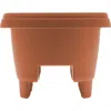 Bloem 12" Modica Deck Rail Round Planter, Terra Cotta In Brown