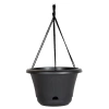 Bloem 13 Inch Lucca Self Watering Hanging Basket, Black In Black