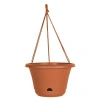 Bloem 13 Inch Lucca Self Watering Hanging Basket In Brown
