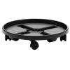 Bloem 14" Round Planter Caddy With Wheels, Black In Black