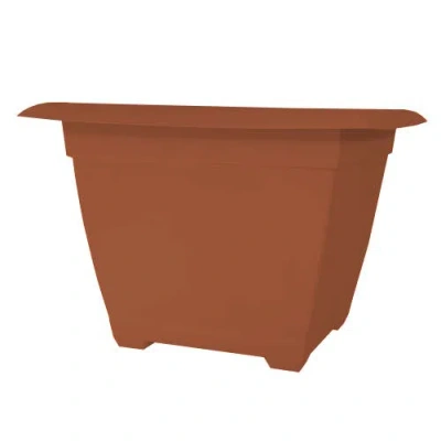 Bloem 15" Dayton Square Deck Planter, Terra Cotta In Brown