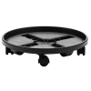 Bloem 16" Round Planter Caddy With Wheels, Black In Black
