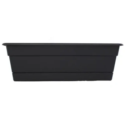 Bloem 18 Inch Dura Cotta Window Box Planter, Black