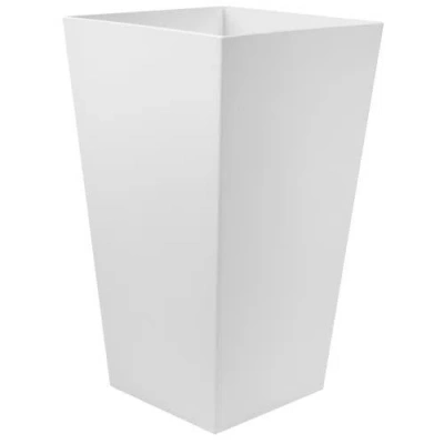 Bloem 20 Inch Finley Tall Tapered Square Planter, Casper White