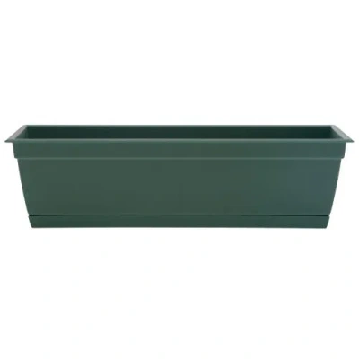 Bloem 24 Inch Dayton Window Box Planter, Turtle Green