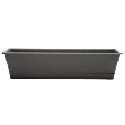 Bloem 24 Inch Dura Cotta Window Box Planter, Charcoal In Gray