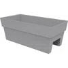 Bloem 24 Inch Finley Deck Rail Rectangle Planter, Cement In Gray