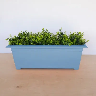 Bloem Dayton Traditional Recycled Plastic Rectangle Indoor/outdoor Deck Box Planter In Ocean Blue