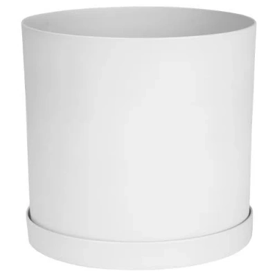 Bloem Mathers Gardening Planter With Saucer Tray  9.5 Inch W X 9.5 Inch H, White