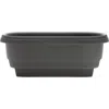 Bloem Modica Deck Rail Round Planter, Charcoal Gray In Gray
