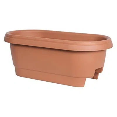 Bloem Plastic Railing Planter In Orange