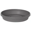 Bloem Terra 13 Inch Resin Saucer, Charcoal Gray, Round Flower Pot Tray In Gray
