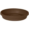 Bloem Terra 17 Inch Resin Saucer, Chocolate Brown Round Flower Pot Tray In Brown