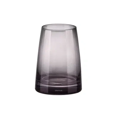 Blomus Ava Glass Bathroom Tumbler - Black In Black Glass With Black Pump