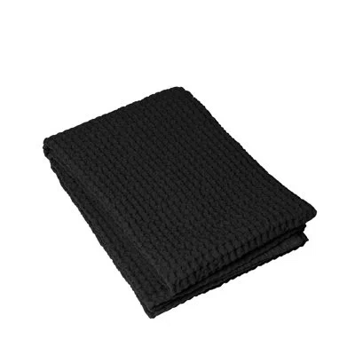 Blomus Caro Jumbo 100% Cotton Waffle Bath Towel In Black