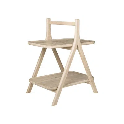 Blomus Eta Oak Side Table With Shelves - Natural Oak
