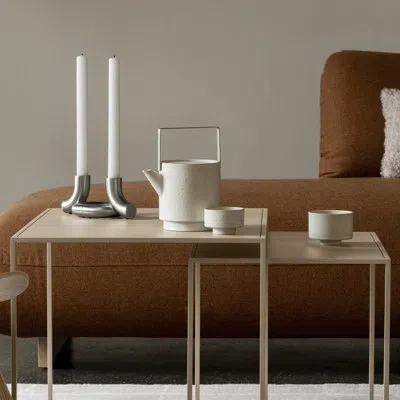 Blomus Fera Set Of 2 Nesting Tables - Rectangular - Black In Steel Grey