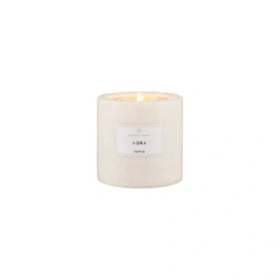 Blomus Frabli Scented Candle W/marble Container - Small - Mora Fragrance In Beige