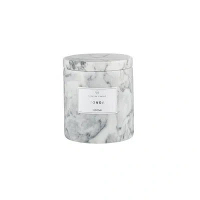 Blomus Frabli Scented Candle W/marble Container - Small - Tonga Fragrance In Gray