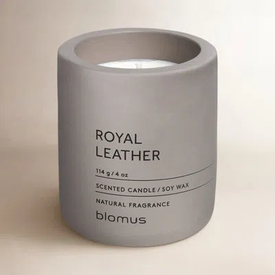 Blomus Fraga Royal Leather Scented Jar Candle In Satellite