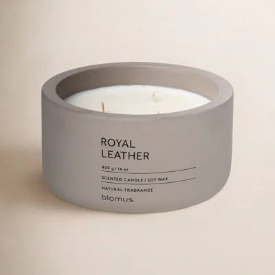 Blomus Fraga Royal Leather Scented Jar Candle In Satellite