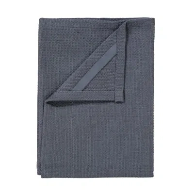 Blomus Grid Tea Towel In Gunmetal