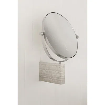 Blomus Lamura Marble Magnifying Wall Mounted Bathroom / Vanity Mirror In Silver