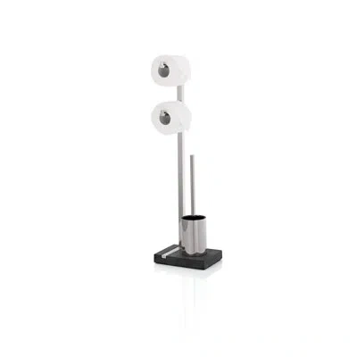 Blomus Menoto 28.1496" Stainless Toilet Butler Brush And Holder Set In Matt Stainless Steel