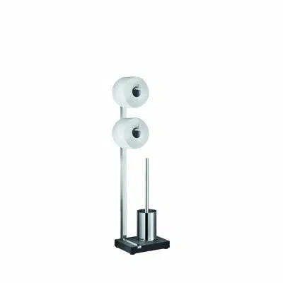 Blomus Menoto Freestanding Toilet Brush Set In Polished Stainless Steel,black