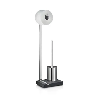 Blomus Menoto Toilet Paper Holder & Brush In Silver