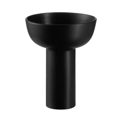 Blomus Miyabi Japanese Ceramic Table Vase 8.3" In Black