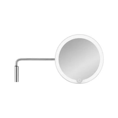 Blomus Modo Magnifying Lighted Wall Mounted Bathroom / Vanity Mirror In Silver