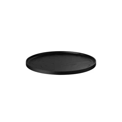 Blomus Oku Oak Round Tray In Black