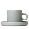 Blomus Pilar Coffee Cups With Saucers, Set Of 2 In Mirage Grey