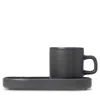 Blomus Pilar Espresso Cups With Trays, Set Of 2 In Agave Green