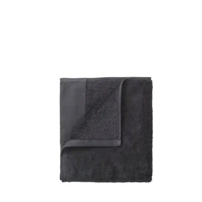 Blomus Riva 100% Organic Cotton Washcloth Towel Set In Magnet Charcoal